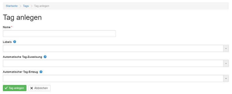 KlickTipp Test, Tag anlegen